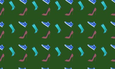 Farklı aksesuarlara sahip renkli arkaplan