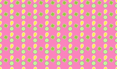 Farklı aksesuarlara sahip renkli arkaplan