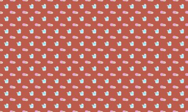 Farklı aksesuarlara sahip renkli arkaplan