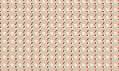 Farklı aksesuarlara sahip renkli arkaplan