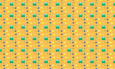 Farklı aksesuarlara sahip renkli arkaplan