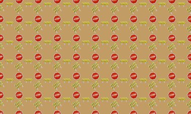 Farklı aksesuarlara sahip renkli arkaplan