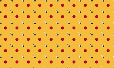 Farklı aksesuarlara sahip renkli arkaplan