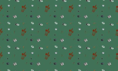 Farklı aksesuarlara sahip renkli arkaplan