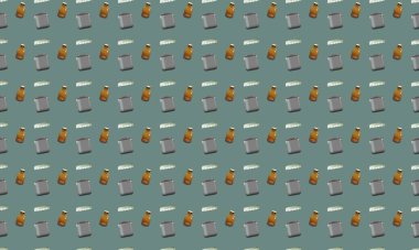 Farklı aksesuarlara sahip renkli arkaplan