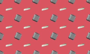 Farklı aksesuarlara sahip renkli arkaplan