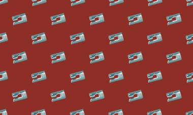 Farklı aksesuarlara sahip renkli arkaplan