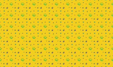 Farklı aksesuarlara sahip renkli arkaplan