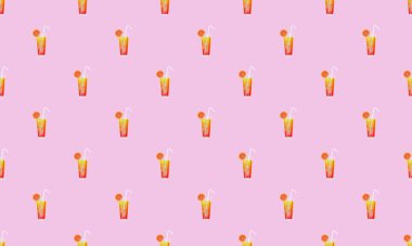 Farklı aksesuarlara sahip renkli arkaplan