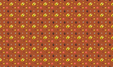 Farklı aksesuarlara sahip renkli arkaplan