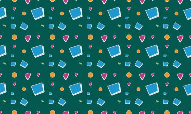 Farklı aksesuarlara sahip renkli arkaplan