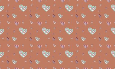 Farklı aksesuarlara sahip renkli arkaplan