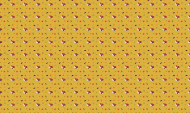 Farklı aksesuarlara sahip renkli arkaplan