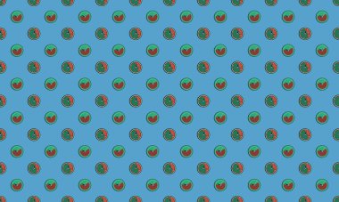 Farklı aksesuarlara sahip renkli arkaplan