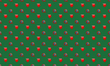 Farklı aksesuarlara sahip renkli arkaplan