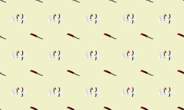 Farklı aksesuarlara sahip renkli arkaplan