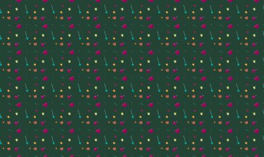 Farklı aksesuarlara sahip renkli arkaplan