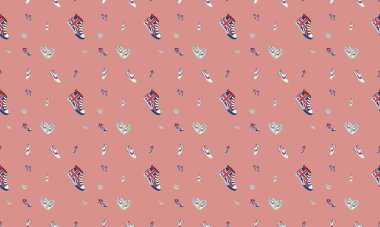 Farklı aksesuarlara sahip renkli arkaplan