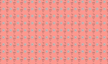 Farklı aksesuarlara sahip renkli arkaplan