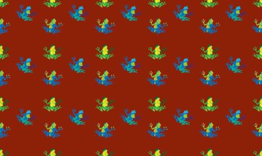 Farklı aksesuarlara sahip renkli arkaplan