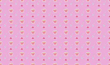 Farklı aksesuarlara sahip renkli arkaplan