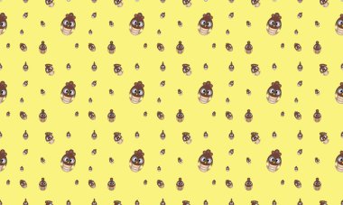 Farklı aksesuarlara sahip renkli arkaplan