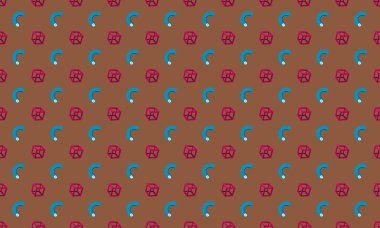 Farklı aksesuarlara sahip renkli arkaplan