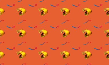 Farklı aksesuarlara sahip renkli arkaplan