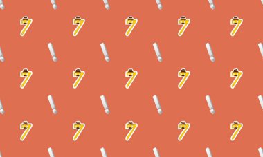 Farklı aksesuarlara sahip renkli arkaplan