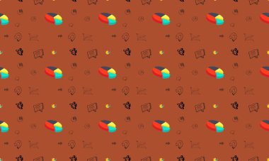 Farklı aksesuarlara sahip renkli arkaplan