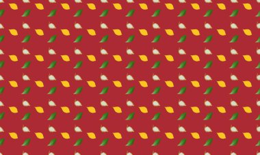 Farklı aksesuarlara sahip renkli arkaplan