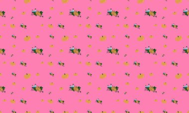 Farklı aksesuarlara sahip renkli arkaplan