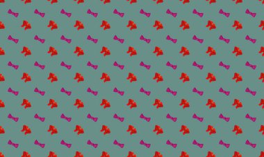 Farklı aksesuarlara sahip renkli arkaplan