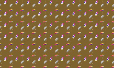 Farklı aksesuarlara sahip renkli arkaplan