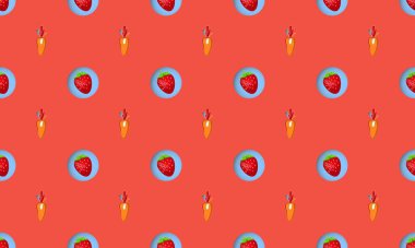 Farklı aksesuarlara sahip renkli arkaplan