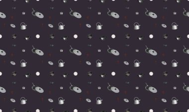 Farklı aksesuarlara sahip renkli arkaplan