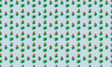 Farklı aksesuarlara sahip renkli arkaplan