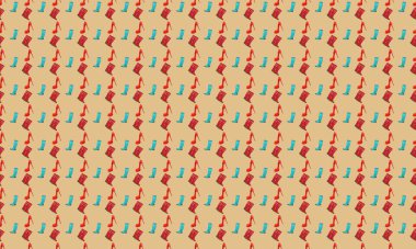 Farklı aksesuarlara sahip renkli arkaplan