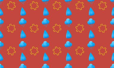 Farklı aksesuarlara sahip renkli arkaplan