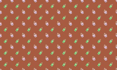 Farklı aksesuarlara sahip renkli arkaplan