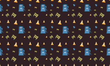 Farklı aksesuarlara sahip renkli arkaplan