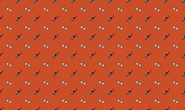 Farklı aksesuarlara sahip renkli arkaplan