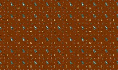 Farklı aksesuarlara sahip renkli arkaplan