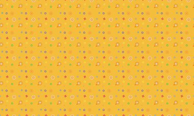 Farklı aksesuarlara sahip renkli arkaplan