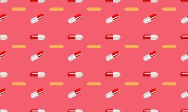 Farklı aksesuarlara sahip renkli arkaplan