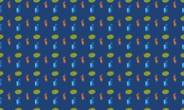 Farklı aksesuarlara sahip renkli arkaplan