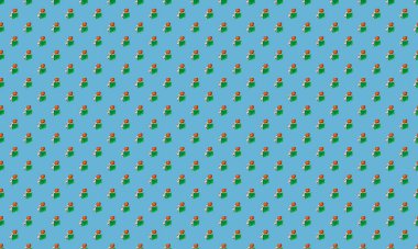 Farklı aksesuarlara sahip renkli arkaplan