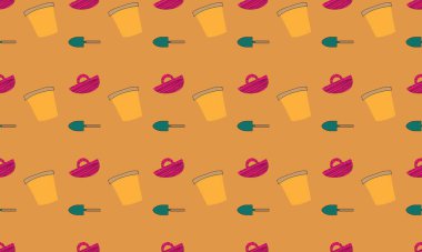 Farklı aksesuarlara sahip renkli arkaplan