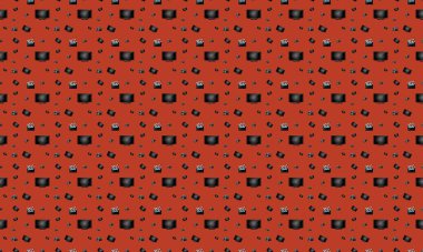 Farklı aksesuarlara sahip renkli arkaplan