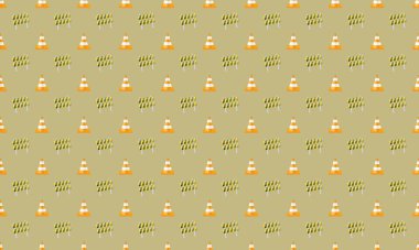 Farklı aksesuarlara sahip renkli arkaplan